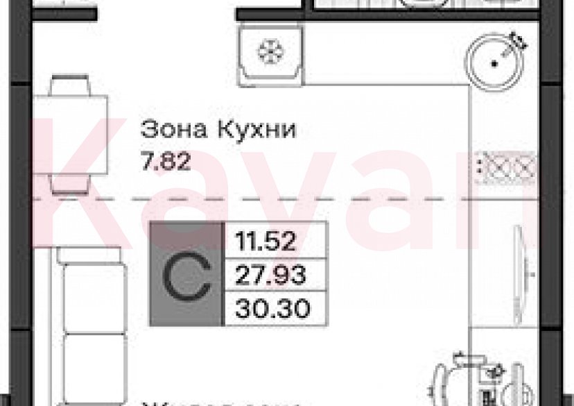 Продажа студии, 27.93 кв.м фото 0 Продажа студии, 27.93 кв.м фото 0