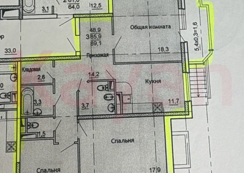 Продажа 3-комн. квартиры, 98.2 кв.м фото 15