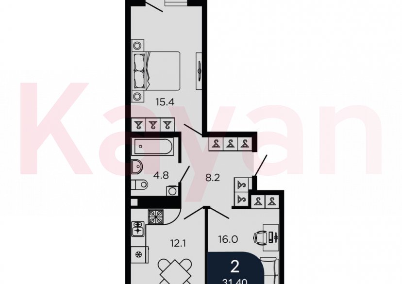 Продажа 2-комн. квартиры, 61 кв.м фото 8 Продажа 2-комн. квартиры, 61 кв.м фото 8
