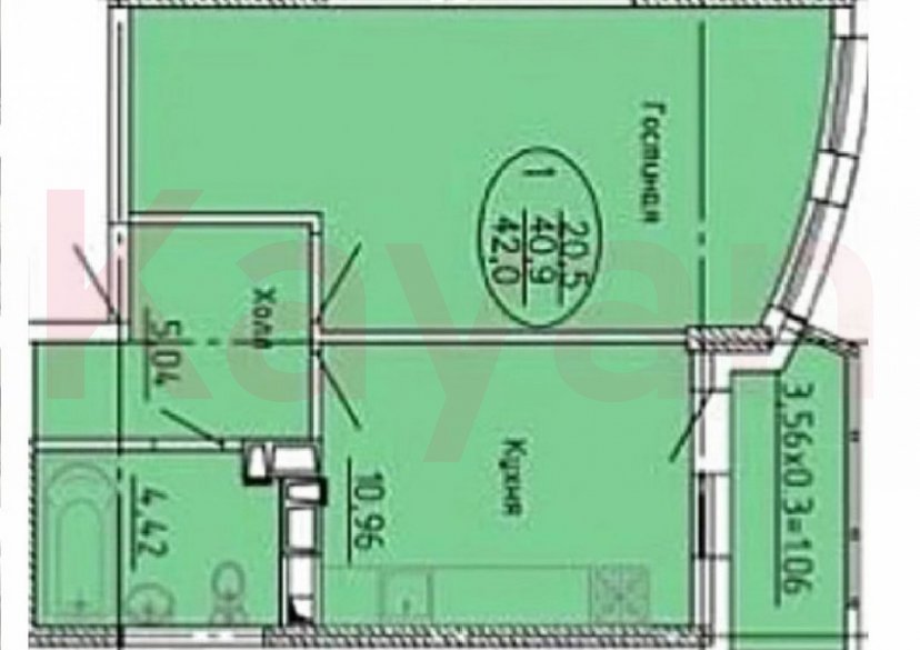 Продажа 1-комн. квартиры, 40 кв.м фото 11