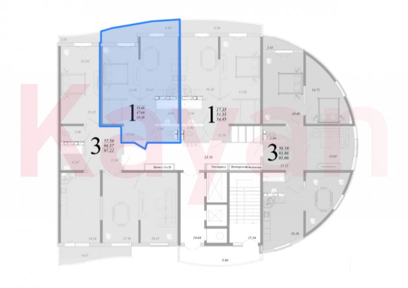 Продажа 1-комн. квартиры, 50.39 кв.м фото 18