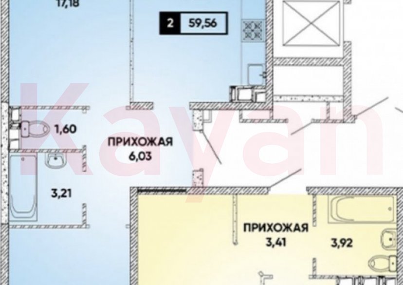 Продажа 2-комн. квартиры, 59.56 кв.м фото 30