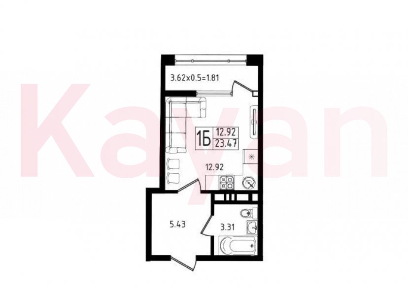 Продажа студии, 23 кв.м фото 6