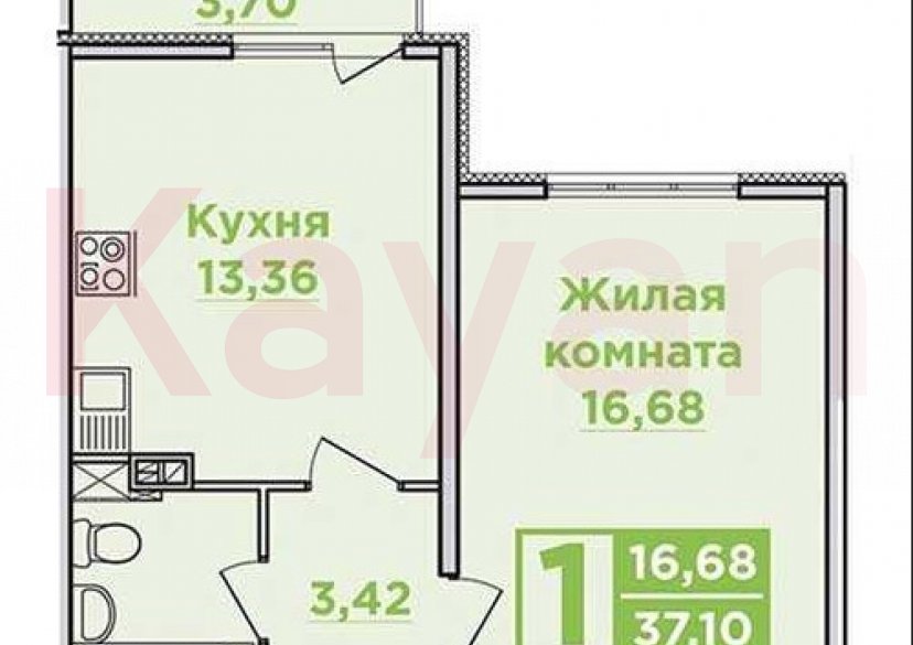 Продажа 1-комн. квартиры, 39 кв.м фото 2