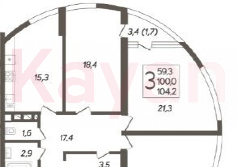 Продажа 3-комн. квартиры, 104.2 кв.м фото 10