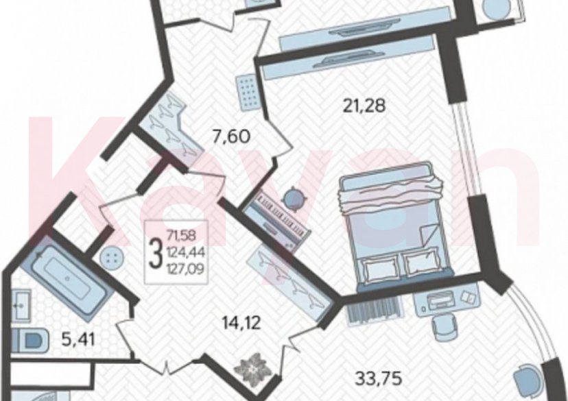 Продажа 3-комн. квартиры, 129.44 кв.м фото 18