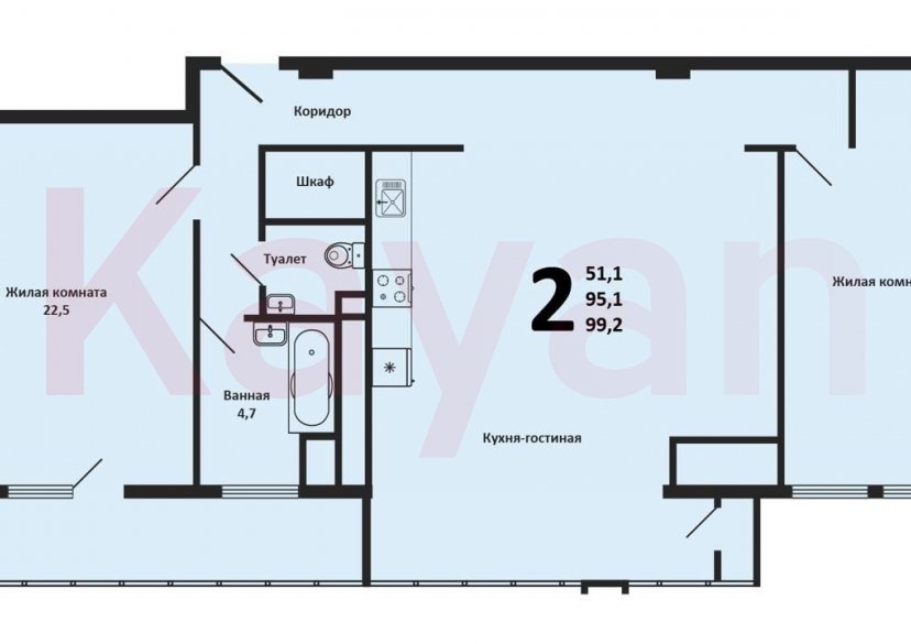 Продажа 2-комн. квартиры, 99 кв.м фото 12