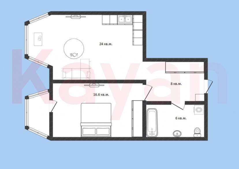 Продажа 1-комн. квартиры, 52 кв.м фото 19