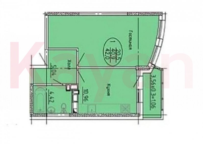 Продажа 1-комн. квартиры, 42 кв.м фото 8