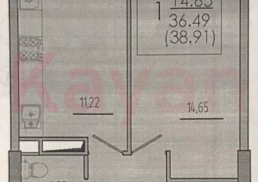 Продажа 1-комн. квартиры, 38 кв.м фото 4