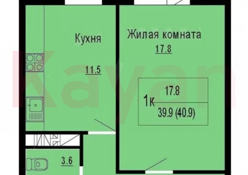 Продажа 1-комн. квартиры, 40.5 кв.м фото 1