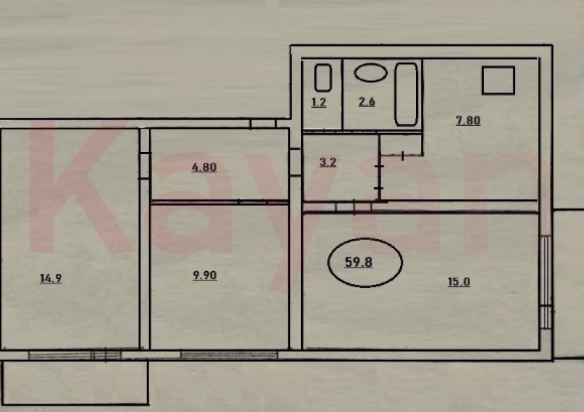 Продажа 3-комн. квартиры, 60 кв.м фото 17