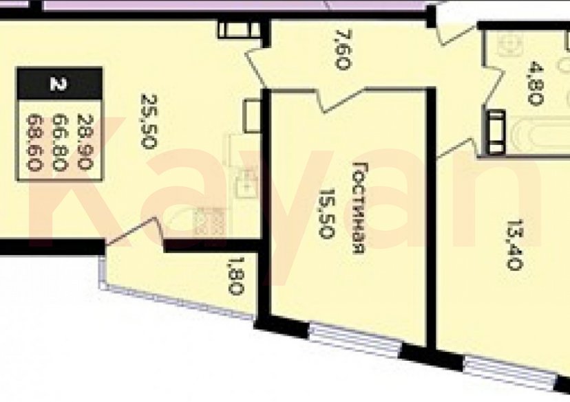 Продажа 2-комн. квартиры, 68.6 кв.м фото 32