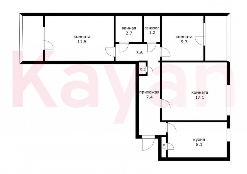 Продажа 3-комн. квартиры, 62 кв.м фото 5