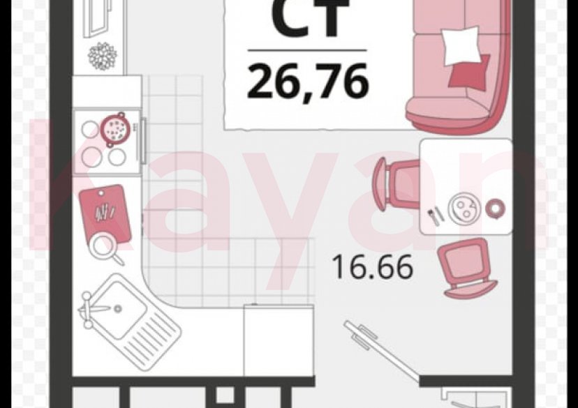 Продажа студии, 26.86 кв.м фото 16