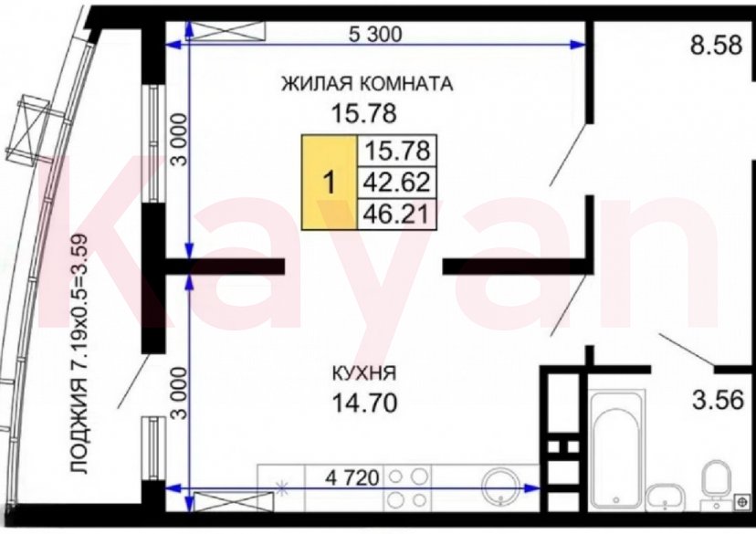 Продажа 1-комн. квартиры, 49 кв.м фото 14