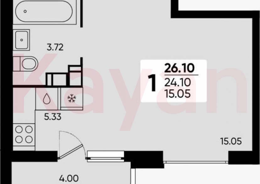 Продажа студии, 26.1 кв.м фото 7 Продажа студии, 26.1 кв.м фото 7