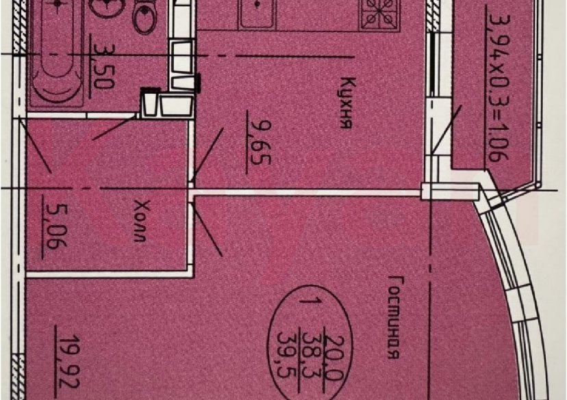 Продажа 1-комн. квартиры, 39.5 кв.м фото 11 Продажа 1-комн. квартиры, 39.5 кв.м фото 11