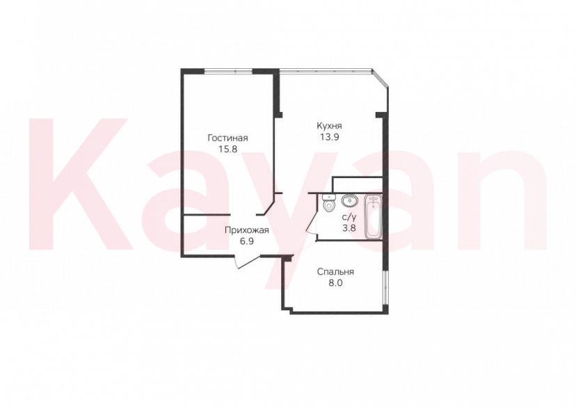 Продажа 2-комн. квартиры, 48.4 кв.м фото 14 Продажа 2-комн. квартиры, 48.4 кв.м фото 14