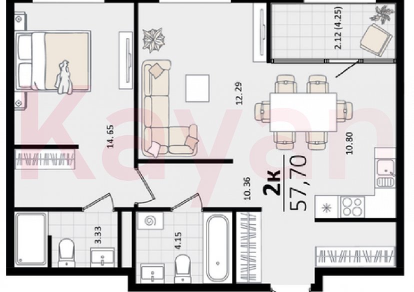 Продажа 2-комн. квартиры, 58 кв.м фото 17 Продажа 2-комн. квартиры, 58 кв.м фото 17