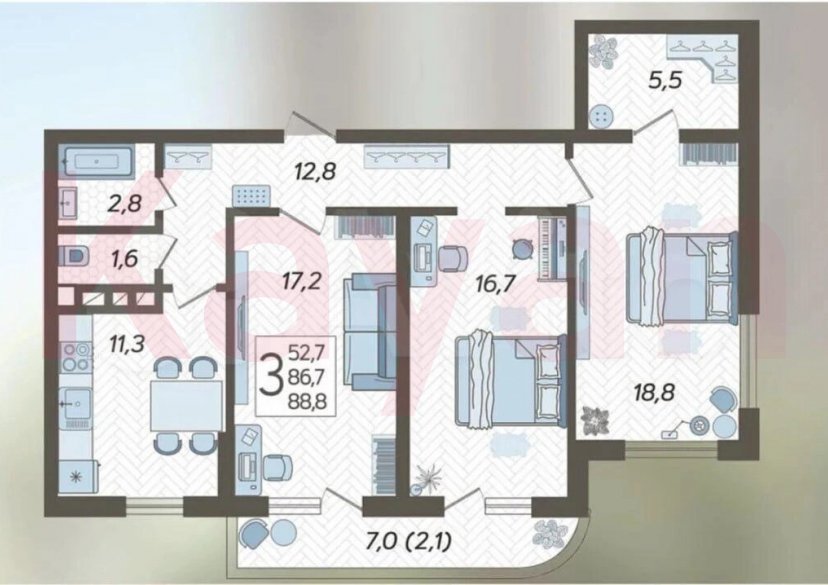 Продажа 3-комн. квартиры, 89 кв.м фото 6 Продажа 3-комн. квартиры, 89 кв.м фото 6