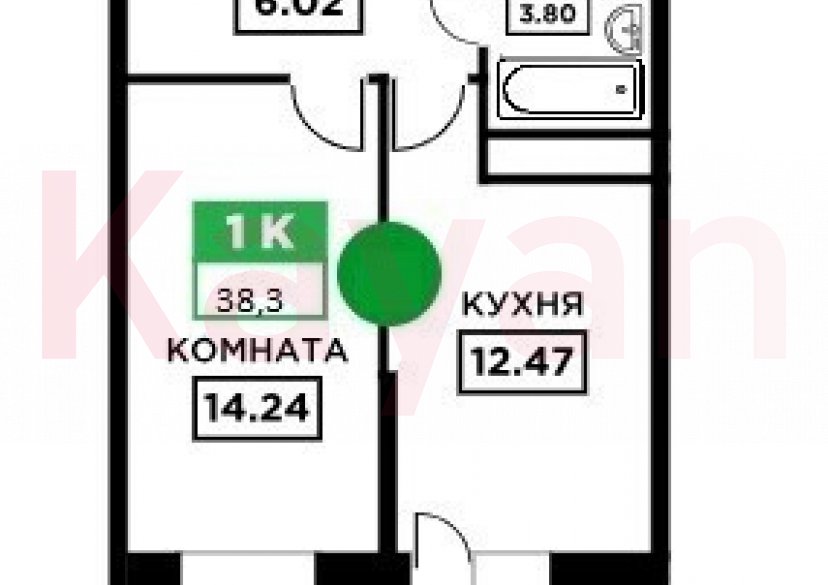 Продажа 1-комн. квартиры, 38.3 кв.м фото 5 Продажа 1-комн. квартиры, 38.3 кв.м фото 5