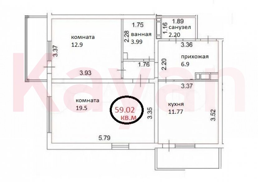Продажа 2-комн. квартиры, 60 кв.м фото 9