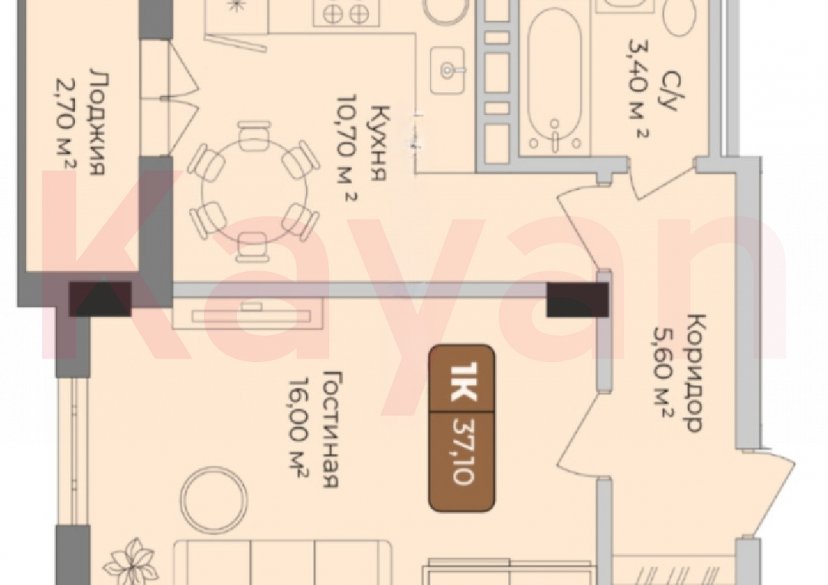 Продажа 1-комн. квартиры, 37.1 кв.м фото 1