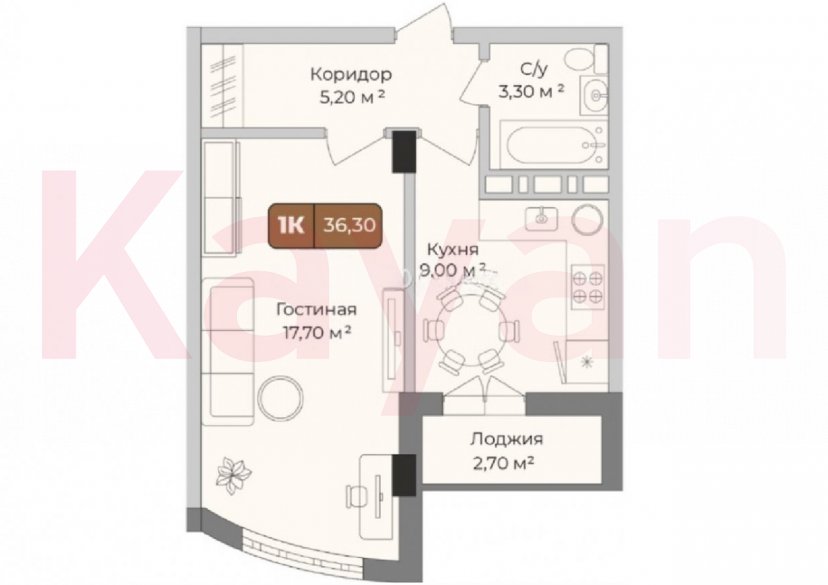 Продажа 1-комн. квартиры, 36.3 кв.м фото 1