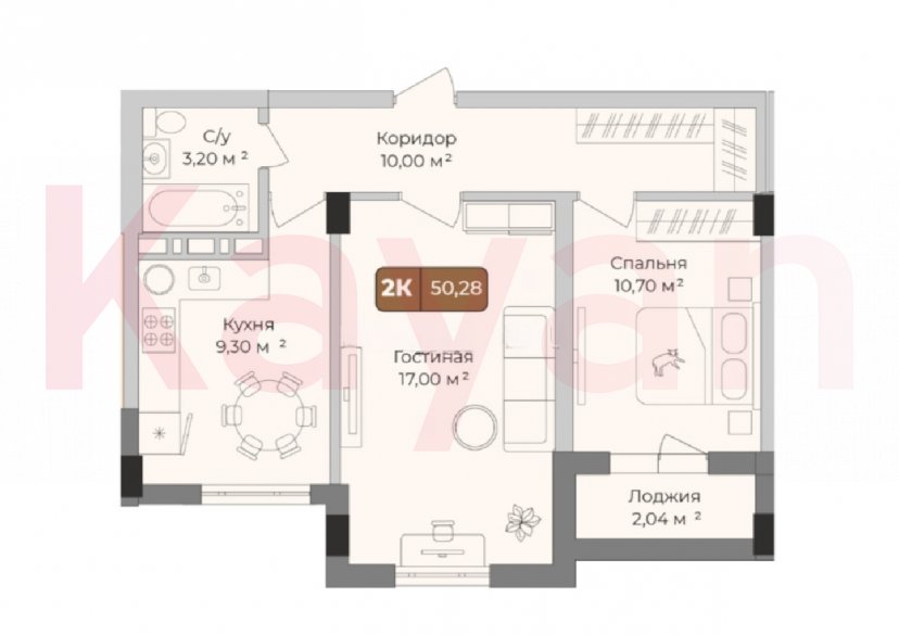 Продажа 1-комн. квартиры, 50.28 кв.м фото 1 Продажа 1-комн. квартиры, 50.28 кв.м фото 1