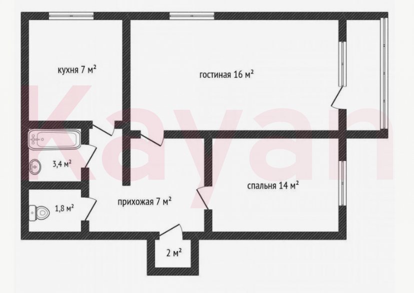 Продажа 2-комн. квартиры, 43.8 кв.м фото 9