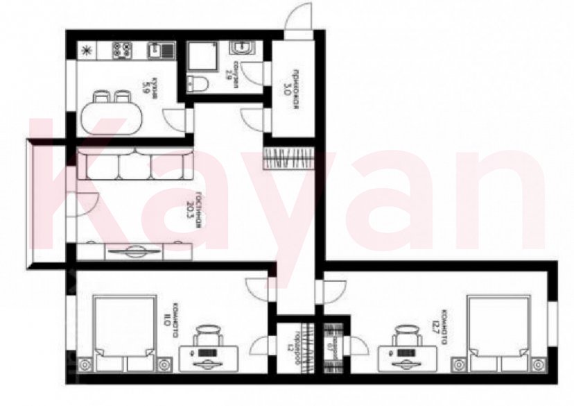 Продажа 3-комн. квартиры, 60 кв.м фото 5