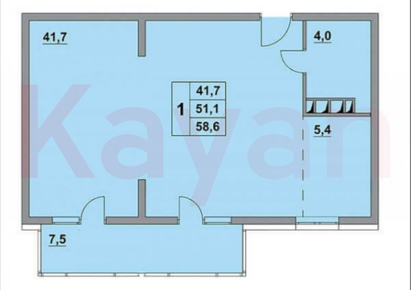 Продажа 1-комн. квартиры, 58 кв.м фото 6 Продажа 1-комн. квартиры, 58 кв.м фото 6