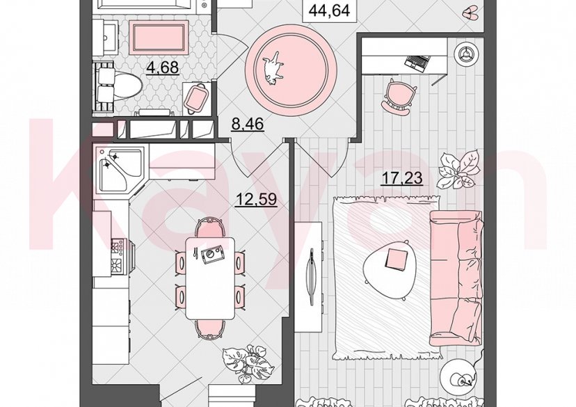 Продажа 1-комн. квартиры, 44.64 кв.м фото 6