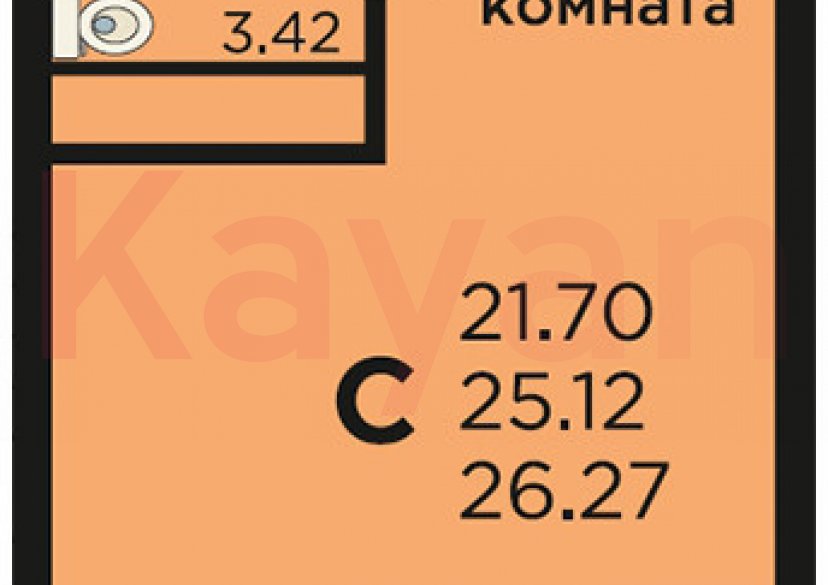 Продажа студии, 26.27 кв.м фото 5 Продажа студии, 26.27 кв.м фото 5