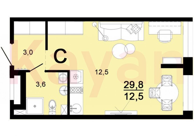 Продажа студии, 30.1 кв.м фото 4