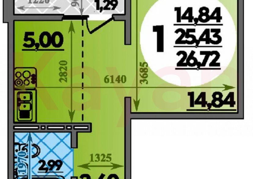 Продажа студии, 26.7 кв.м фото 4