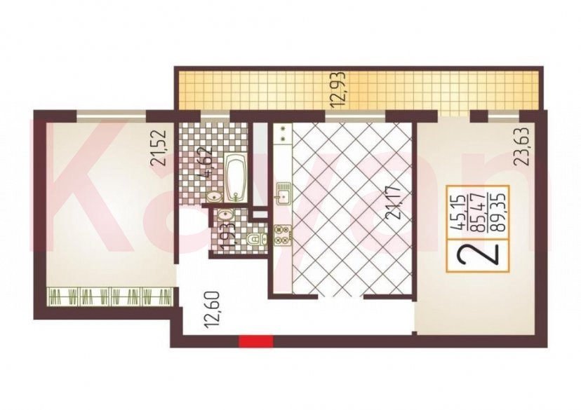 Аренда 2-комн. квартиры, 95 кв.м фото 31