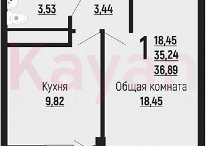 Продажа 1-комн. квартиры, 36.89 кв.м фото 3 Продажа 1-комн. квартиры, 36.89 кв.м фото 3
