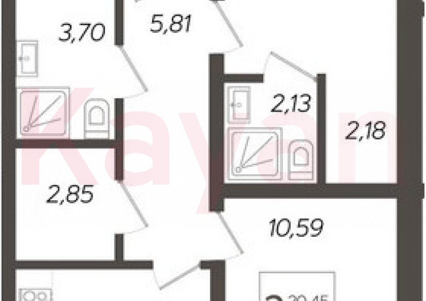 Продажа 2-комн. квартиры, 44.62 кв.м фото 3 Продажа 2-комн. квартиры, 44.62 кв.м фото 3
