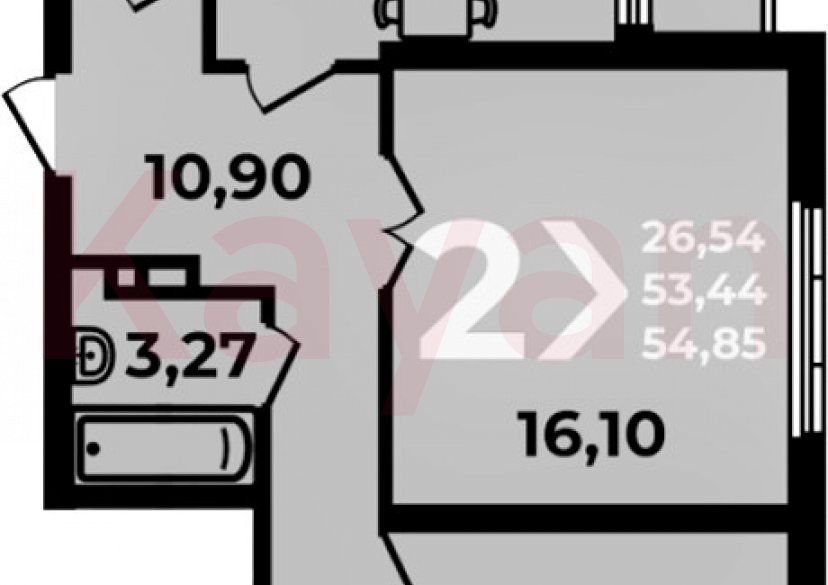 Продажа 2-комн. квартиры, 54.85 кв.м фото 3 Продажа 2-комн. квартиры, 54.85 кв.м фото 3