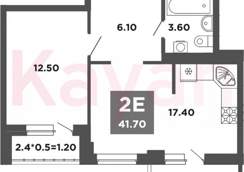 Продажа 2-комн. квартиры, 41.7 кв.м фото 3 Продажа 2-комн. квартиры, 41.7 кв.м фото 3