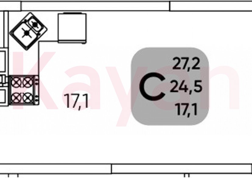 Продажа студии, 26.9 кв.м фото 4