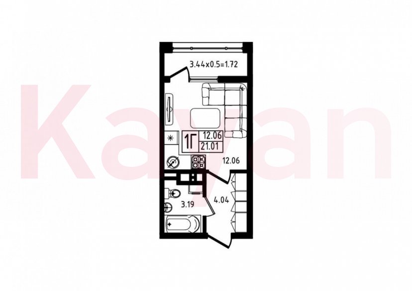 Продажа студии, 21 кв.м фото 1 Продажа студии, 21 кв.м фото 1