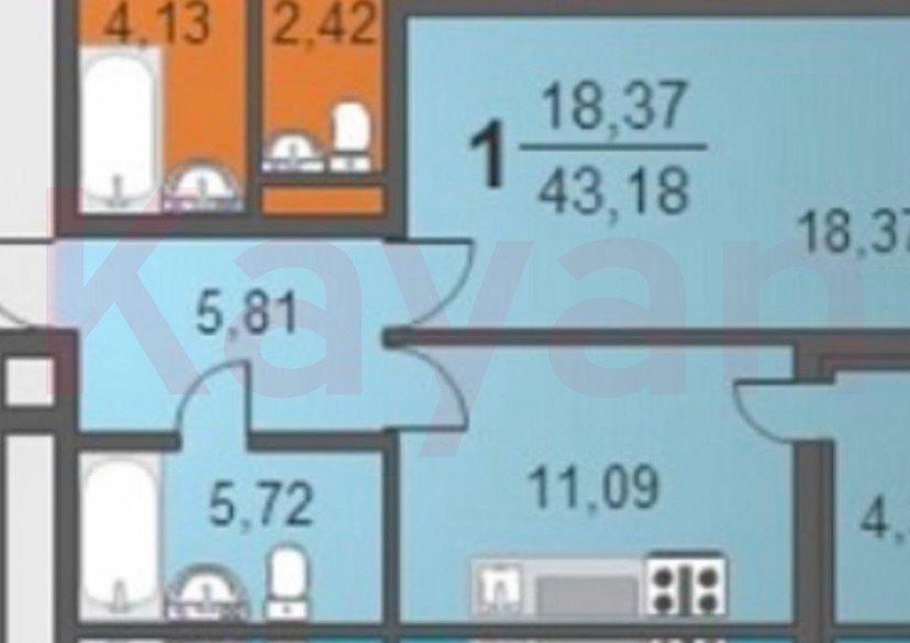 Продажа 1-комн. квартиры, 43.18 кв.м фото 9