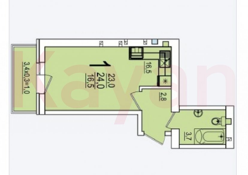 Продажа 1-комн. квартиры, 24 кв.м фото 10