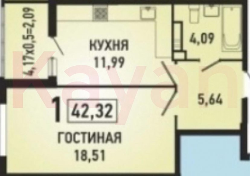 Продажа 1-комн. квартиры, 42.32 кв.м фото 24
