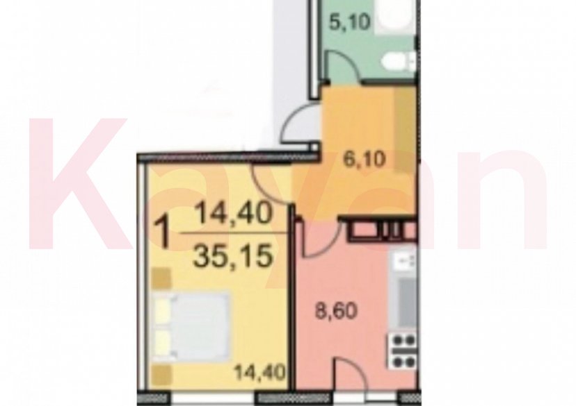 Продажа 1-комн. квартиры, 35.15 кв.м фото 11