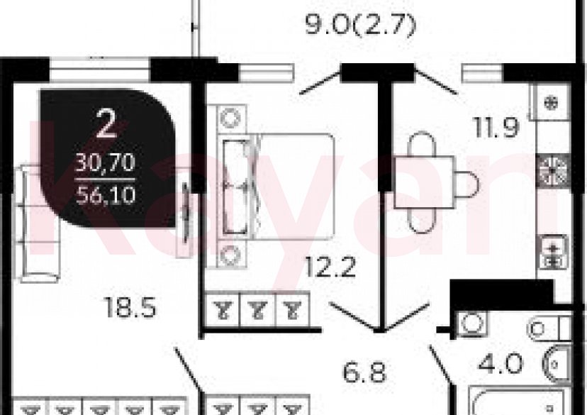 Продажа 2-комн. квартиры, 55.5 кв.м фото 0 Продажа 2-комн. квартиры, 55.5 кв.м фото 0