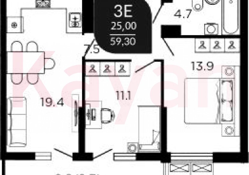 Продажа 3-комн. квартиры, 58.1 кв.м фото 0 Продажа 3-комн. квартиры, 58.1 кв.м фото 0